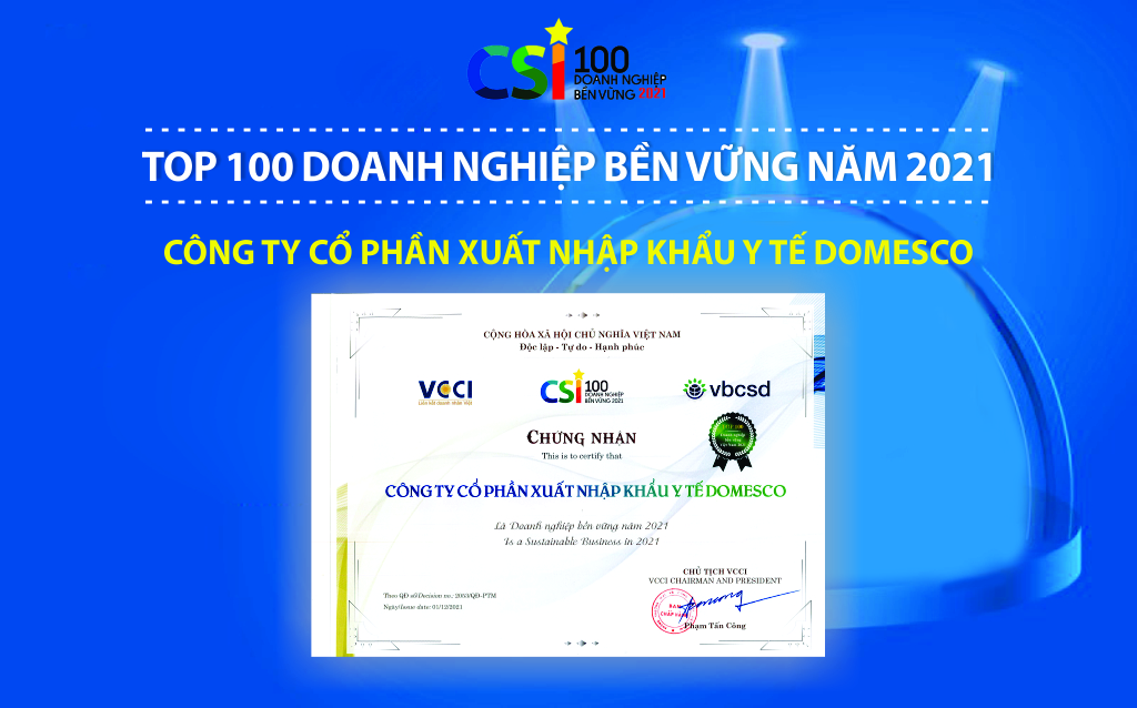 DOMESCO ĐƯỢC VINH DANH LÀ DOANH NGHIỆP BỀN VỮNG VIỆT NAM NĂM 2021