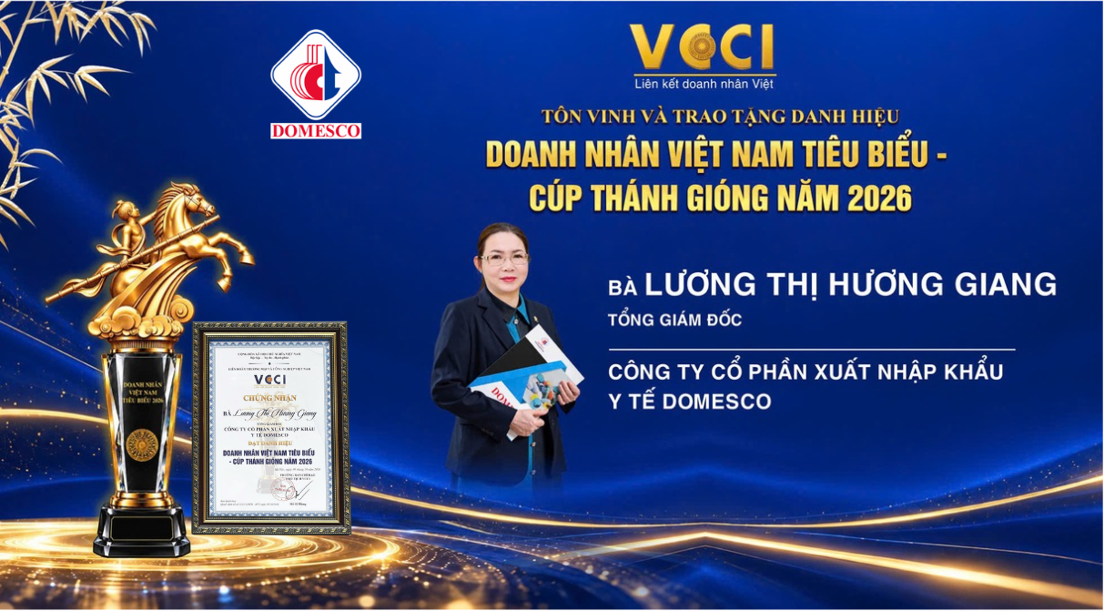 THS.DS. LƯƠNG THỊ HƯƠNG GIANG – TỔNG GIÁM ĐỐC DOMESCO ĐƯỢC VINH DANH “DOANH NHÂN VIỆT NAM TIÊU BIỂU – CÚP THÁNH GIÓNG” NĂM 2026