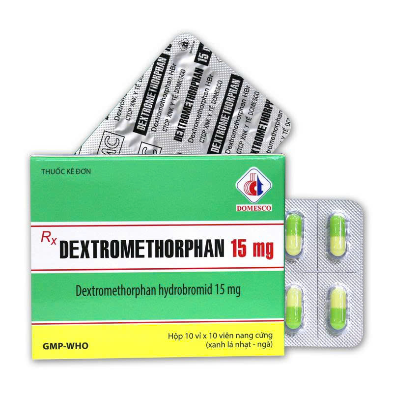 DEXTROMETHORPHAN 15MG (XANH LÁ NHẠT - NGÀ)